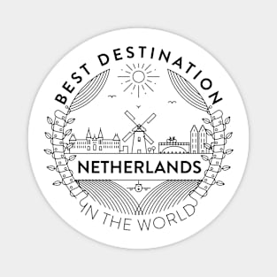 Netherlands Minimal Badge Design Magnet